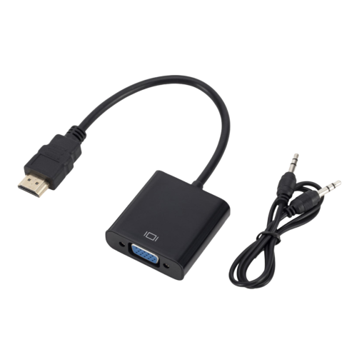 CONVERTIDOR DE  HDMI MACHO A VGA HEMBRA CON AUDIO 